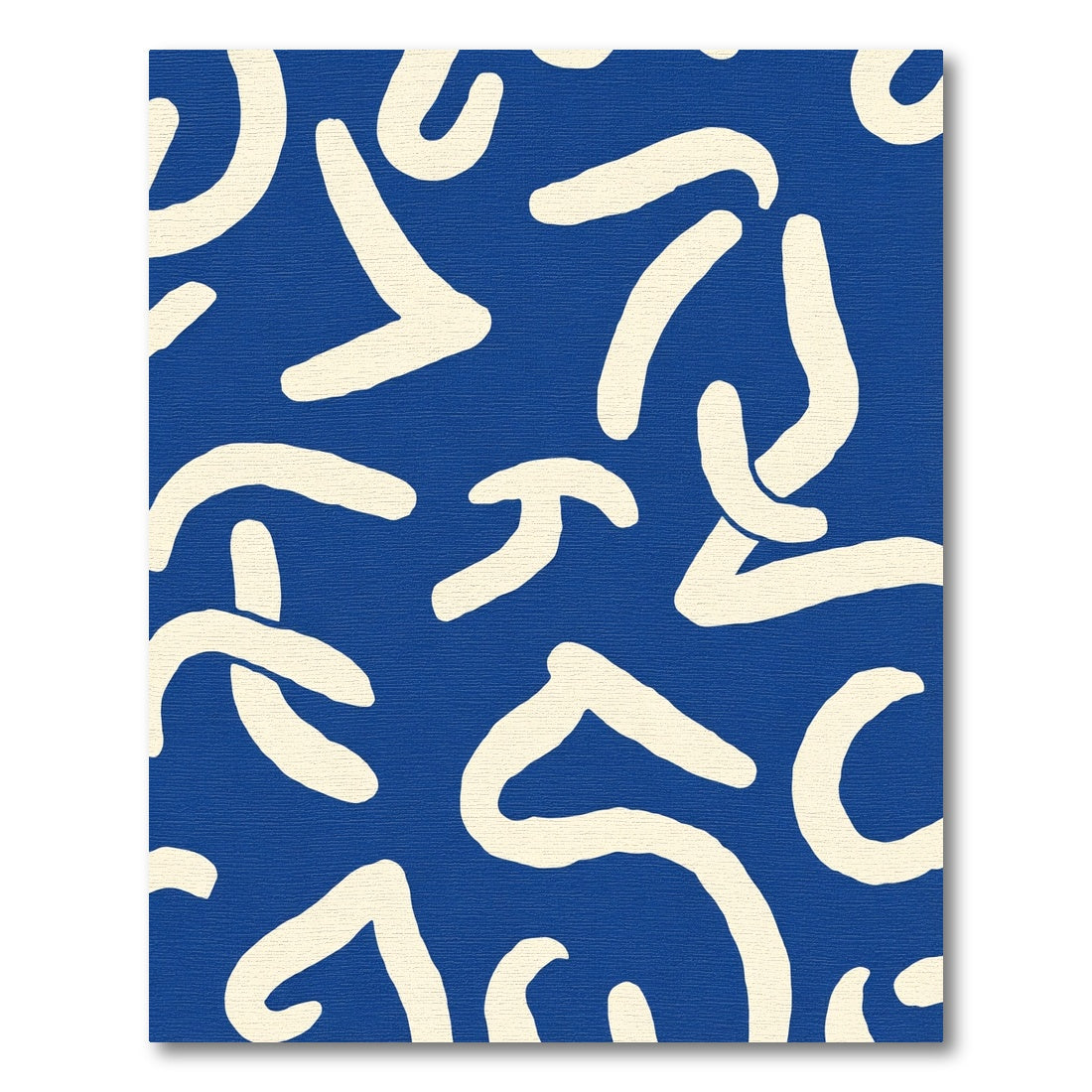Bold Blue Abstract Organic Shapes Rug