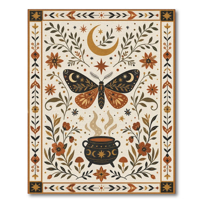 Boho Moth Cauldron Area Rug