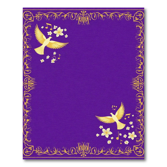 Golden Dove Musical Floral Border Rug