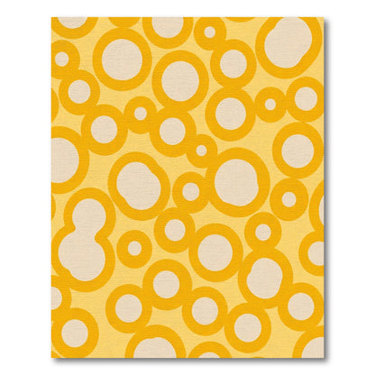 Golden Marigold Interlocking Circles Rug