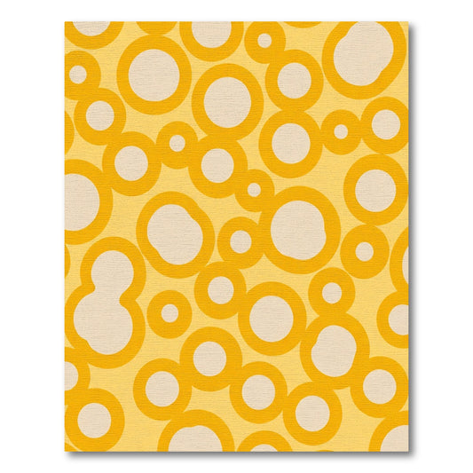 Golden Marigold Interlocking Circles Rug