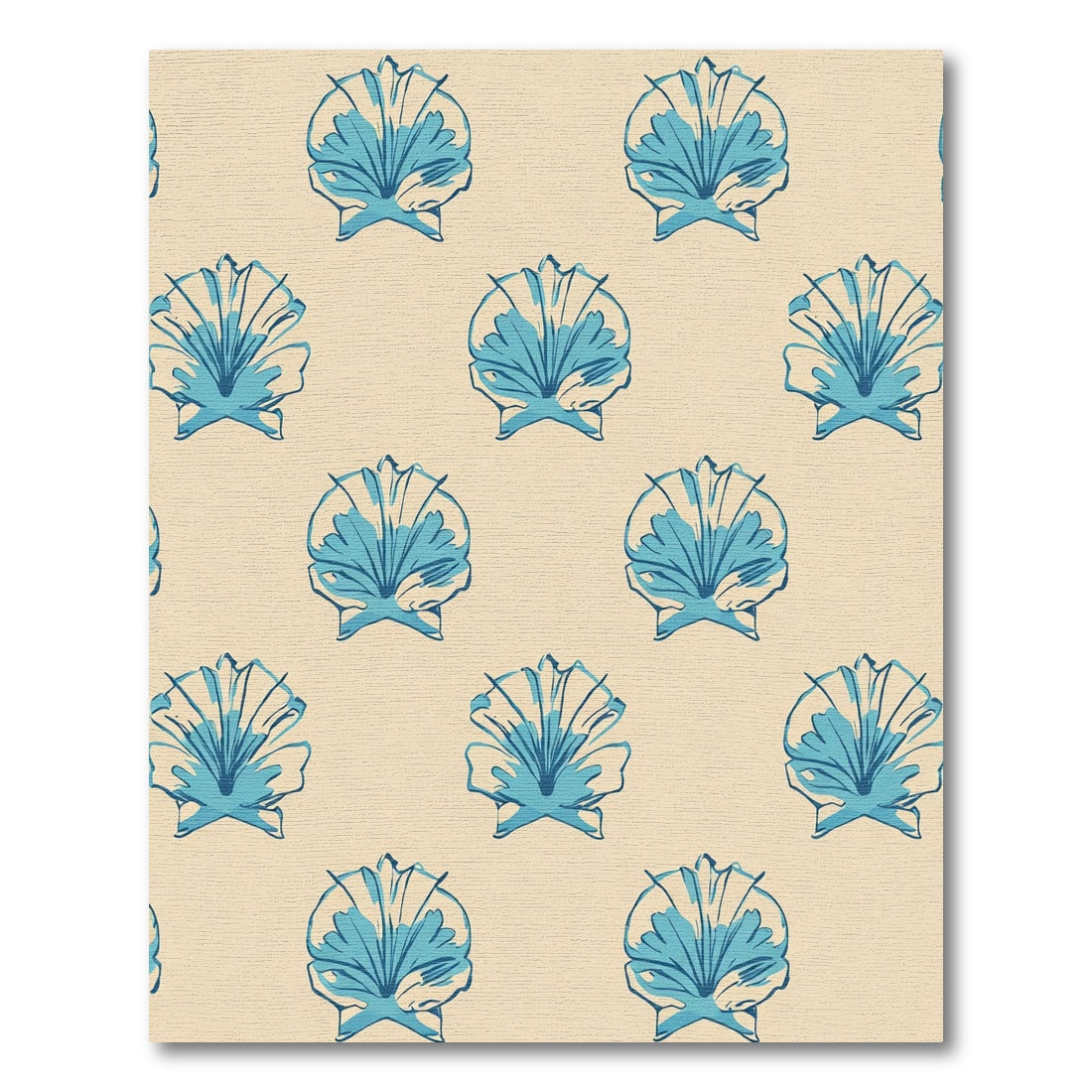Blue Seashell Repeat Textured Beach Rug
