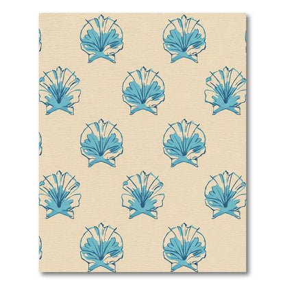 Blue Seashell Repeat Textured Beach Rug