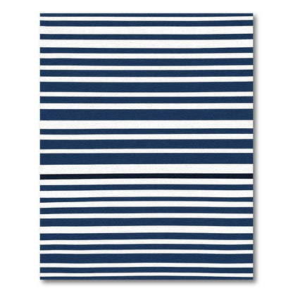 Classic Navy White Pinstripe Rug