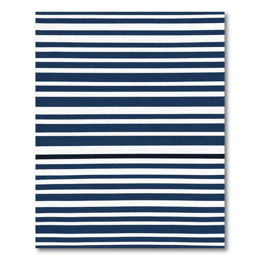 Classic Navy White Pinstripe Rug