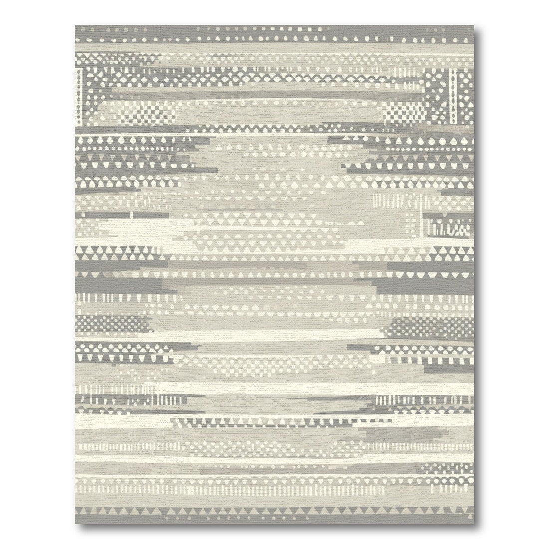 Neutral Textured Stripe Geometric Rug