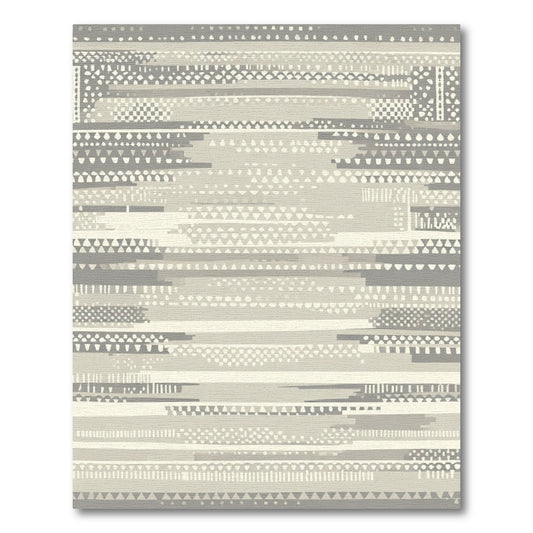Neutral Textured Stripe Geometric Rug