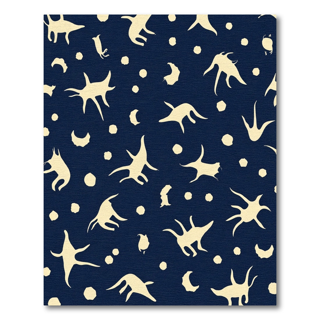 Navy Sky Cream Starburst Creatures Rug