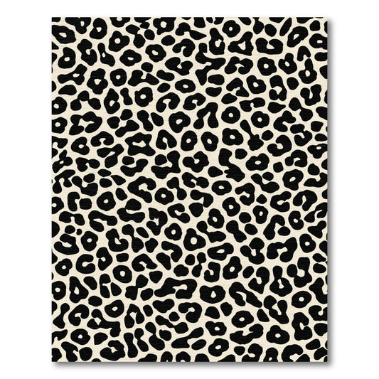 Cream and Black Leopard Spots Rug
