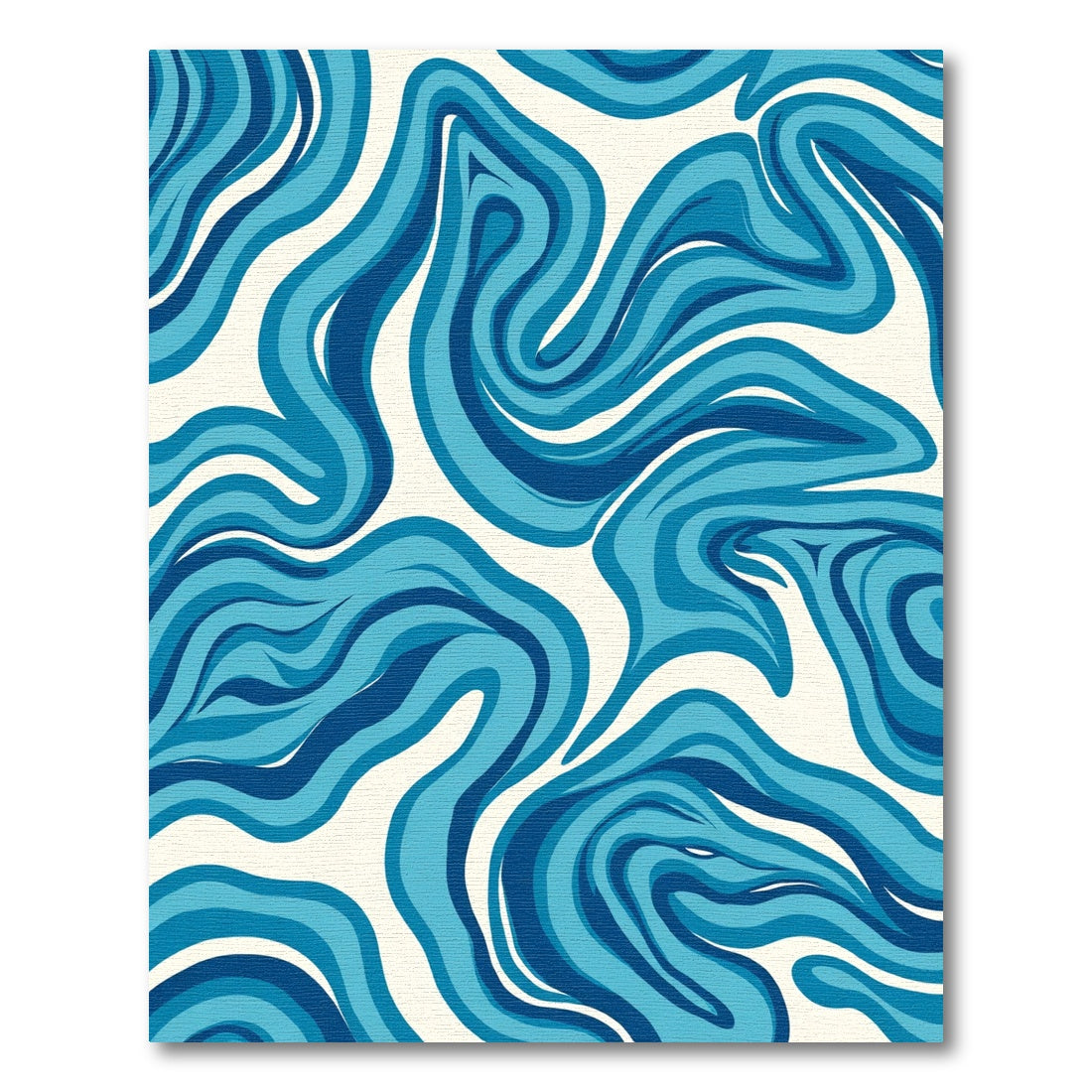 Modern Blue Swirl Abstract Rug