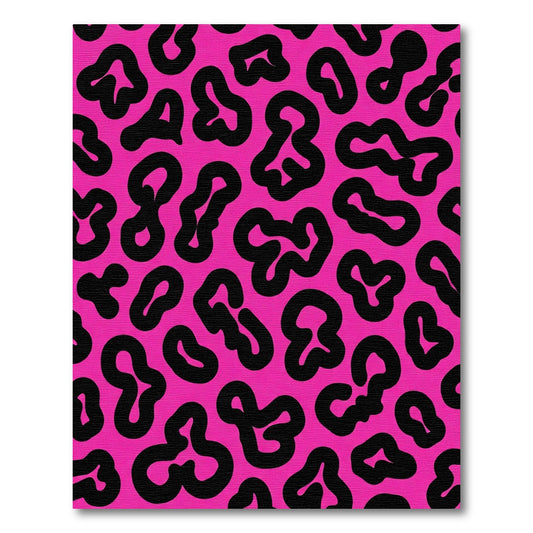 Hot Pink Black Spotty Spots Rug