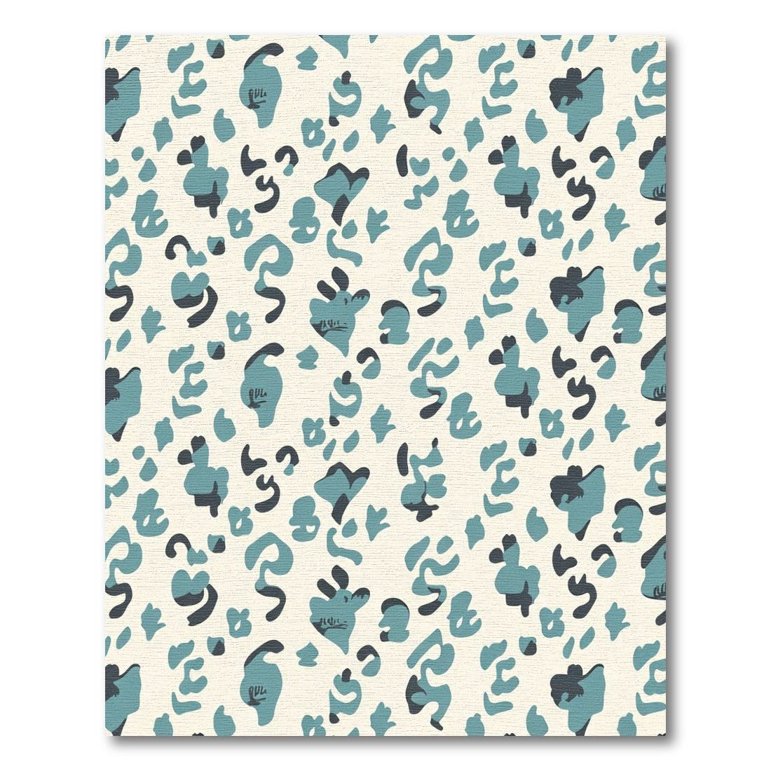 Teal Leopard Spots Cream Rug