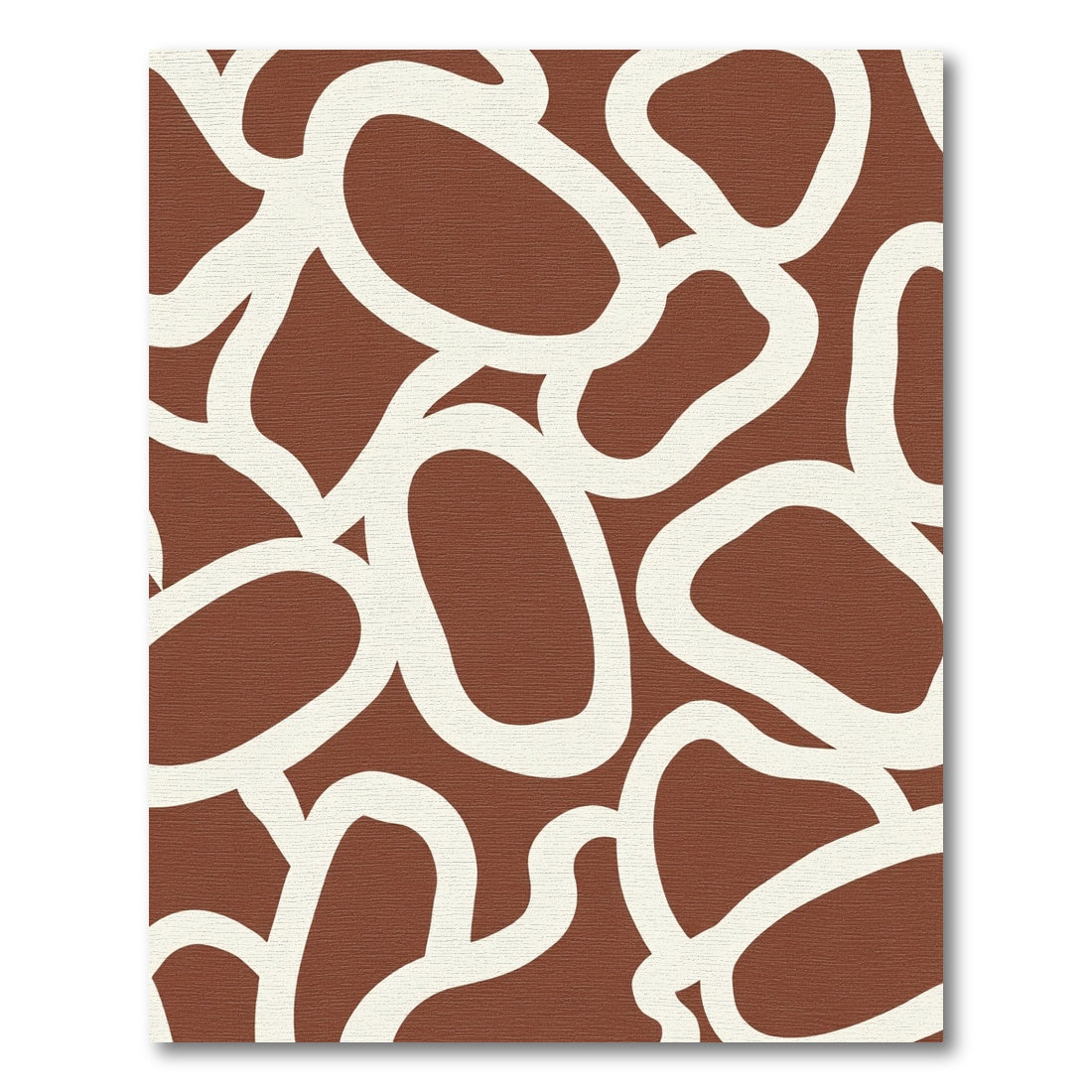Terracotta Abstract Organic Loops Rug