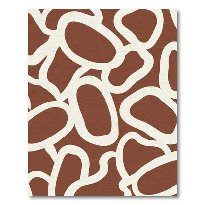 Terracotta Abstract Organic Loops Rug