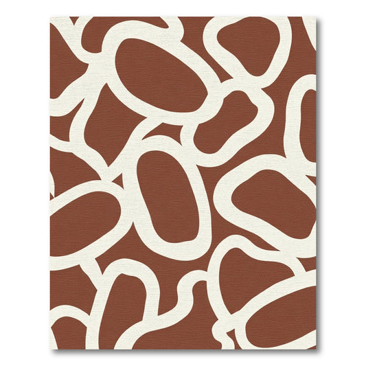 Terracotta Abstract Organic Loops Rug