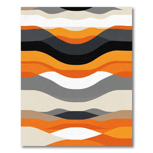 Retro Abstract Orange Wave Rug