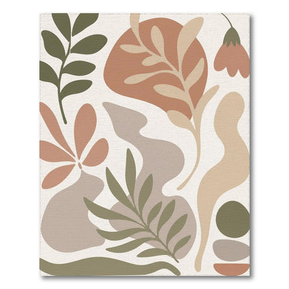 Earthy Abstract Botanical Area Rug