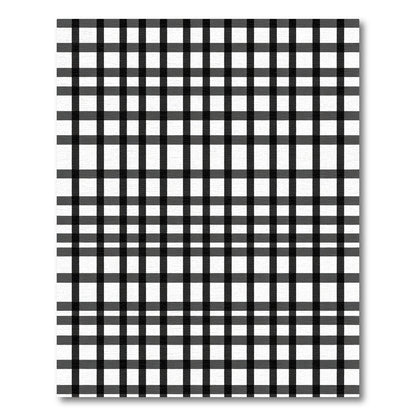 Classic Black White Intersecting Lines Rug