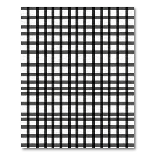 Classic Black White Intersecting Lines Rug
