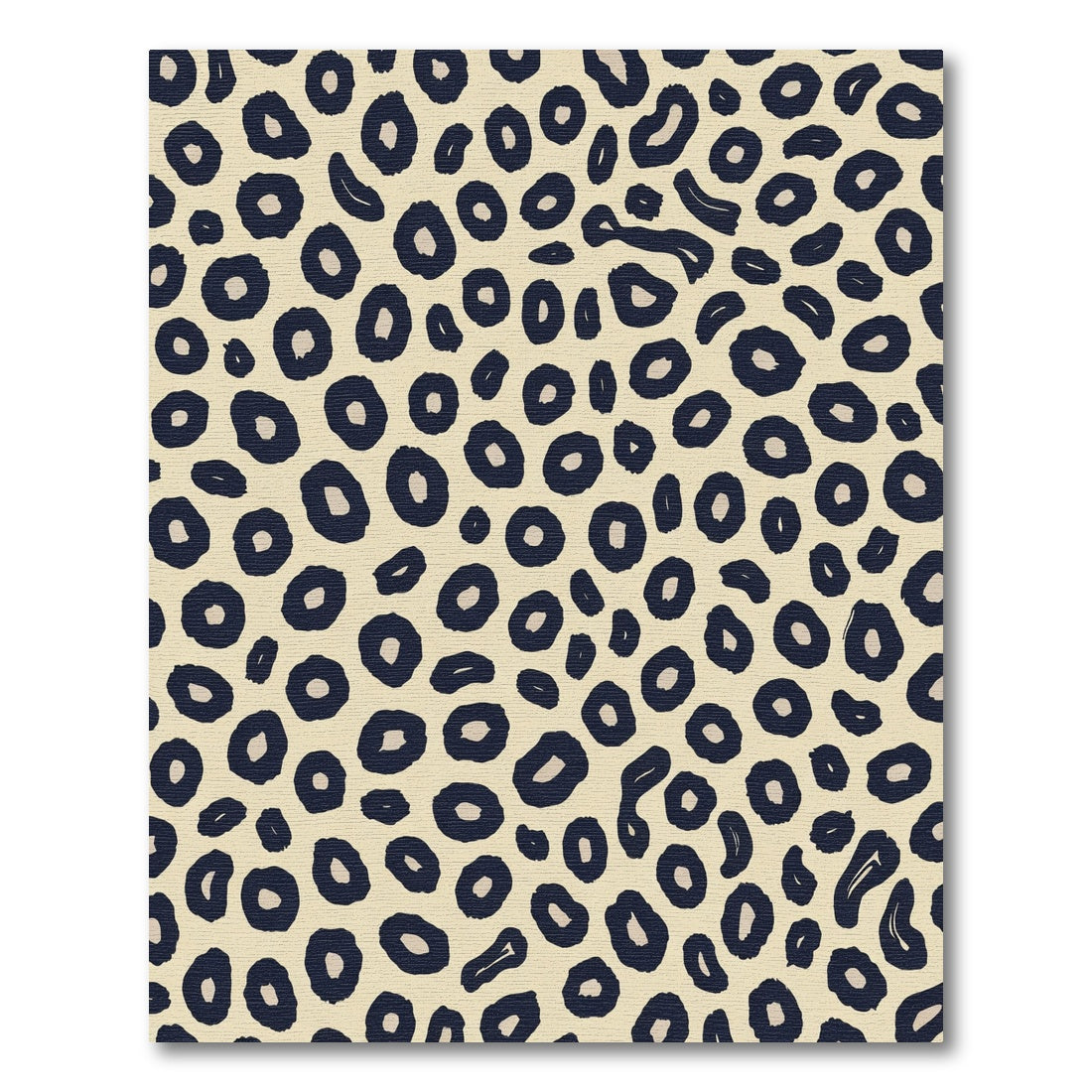 Cream Navy Leopard Spot Rug