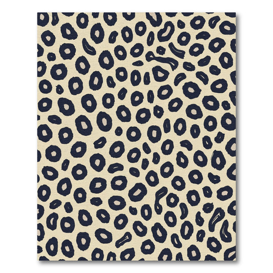 Cream Navy Leopard Spot Rug
