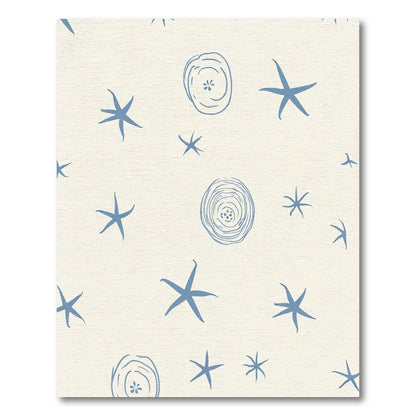 Oceanic Blue Starfish Swirls Rug