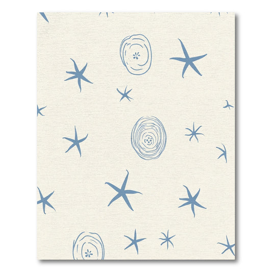 Oceanic Blue Starfish Swirls Rug
