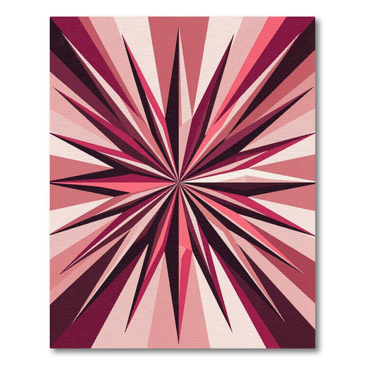 Radiant Crimson Sunburst Geometric Rug