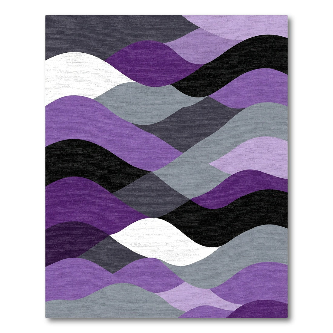Modern Purple Gray Wave Landscape Rug