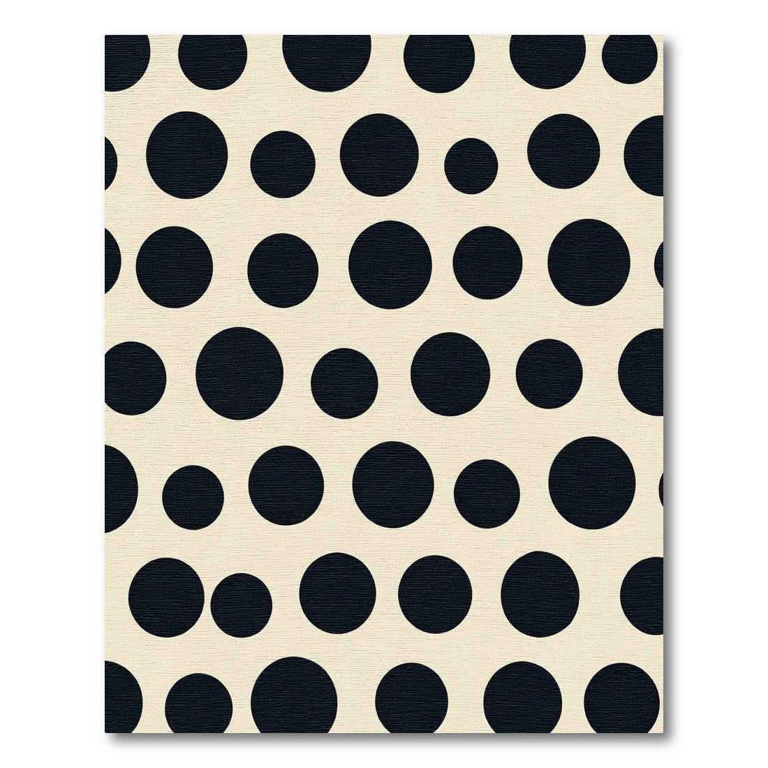 Retro Black Polka Dot Cream Rug