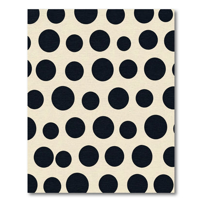 Retro Black Polka Dot Cream Rug