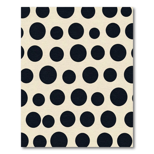 Retro Black Polka Dot Cream Rug