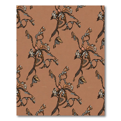 Orchid Branch Earth Tones Abstract Rug