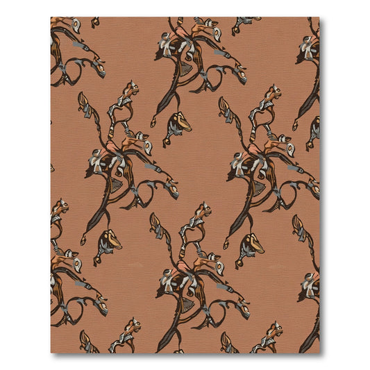 Orchid Branch Earth Tones Abstract Rug