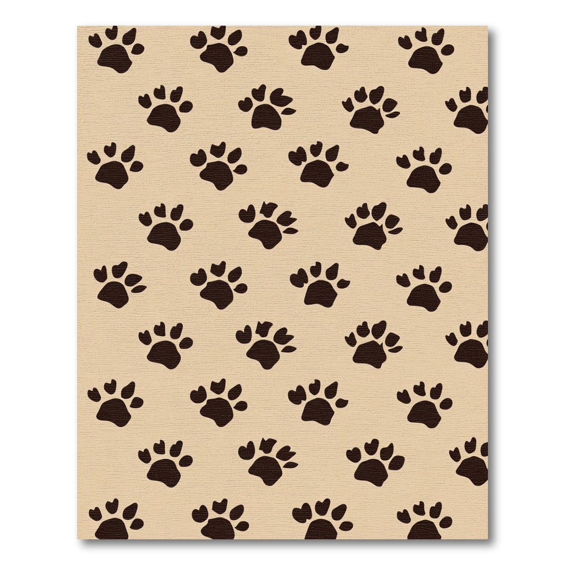Brown Paw Print Repeat Rug