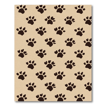 Brown Paw Print Repeat Rug