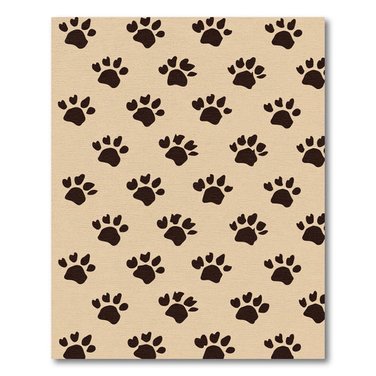 Brown Paw Print Repeat Rug