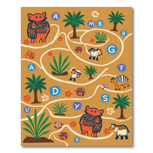 Whimsical Animals and Foliage Scene Rug