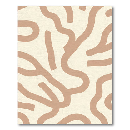 Abstract Tan Swirls Beige Rug