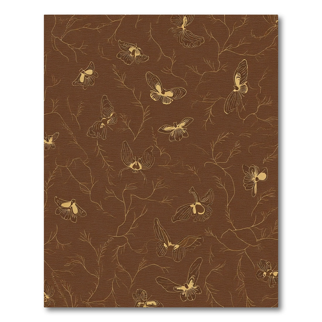 Golden Butterfly Woodland Branch Rug