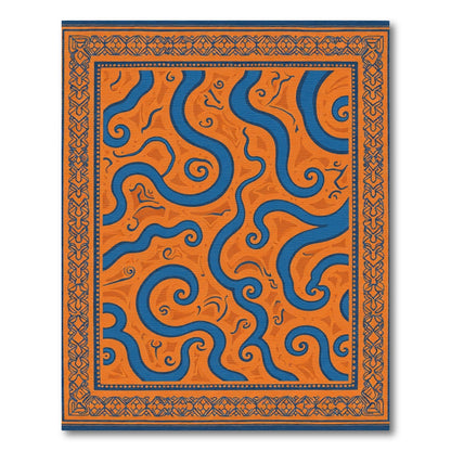 Navajo Orange Blue Swirl Rug
