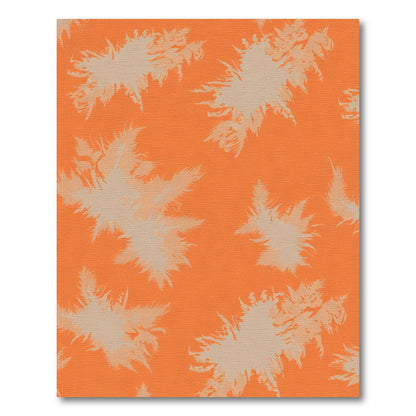 Orange and Tan Abstract Palm Fronds Rug