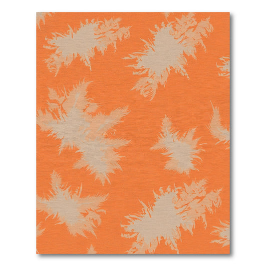 Orange and Tan Abstract Palm Fronds Rug
