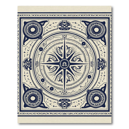 Navigational Star Dark Blue Cream Rug