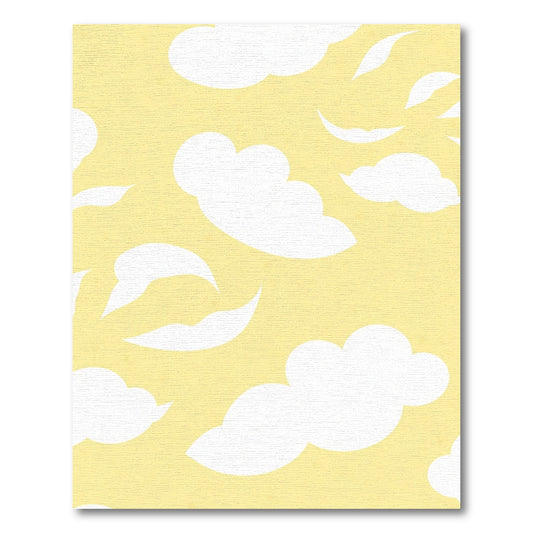 Bright Yellow Cloudscape Abstract Shapes Rug