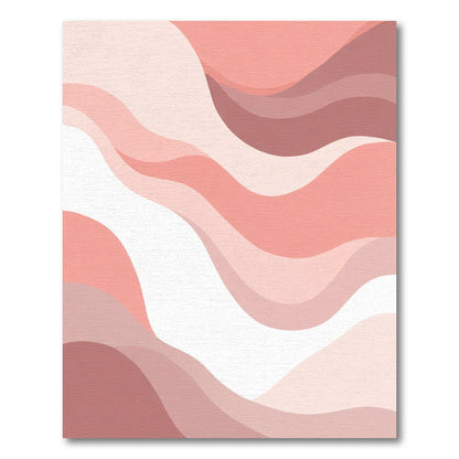 Coral Pink Gradient Wave Rug