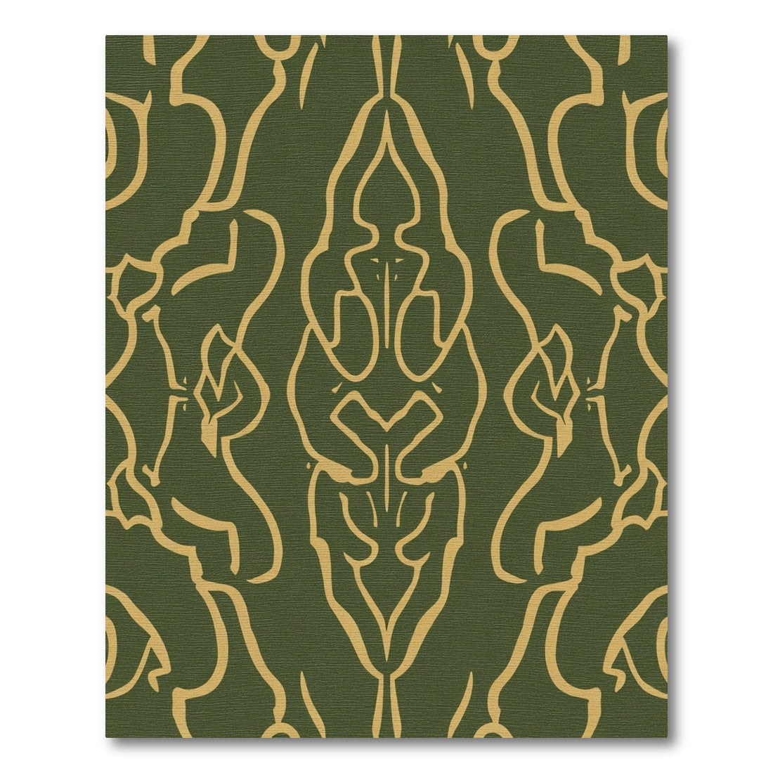 Olive Gold Art Nouveau Swirl Rug
