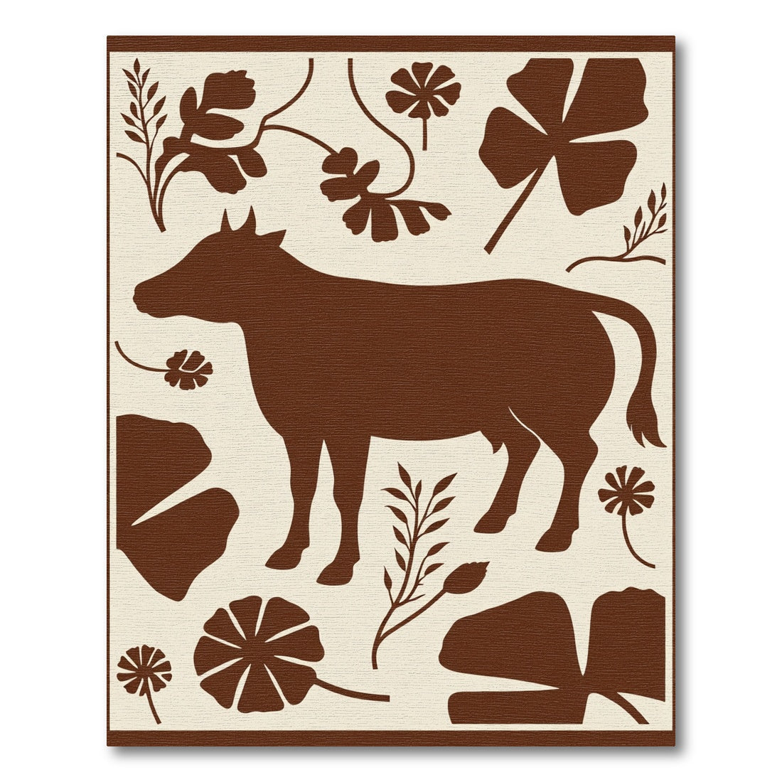 Brown Cow Floral Harmony Rug