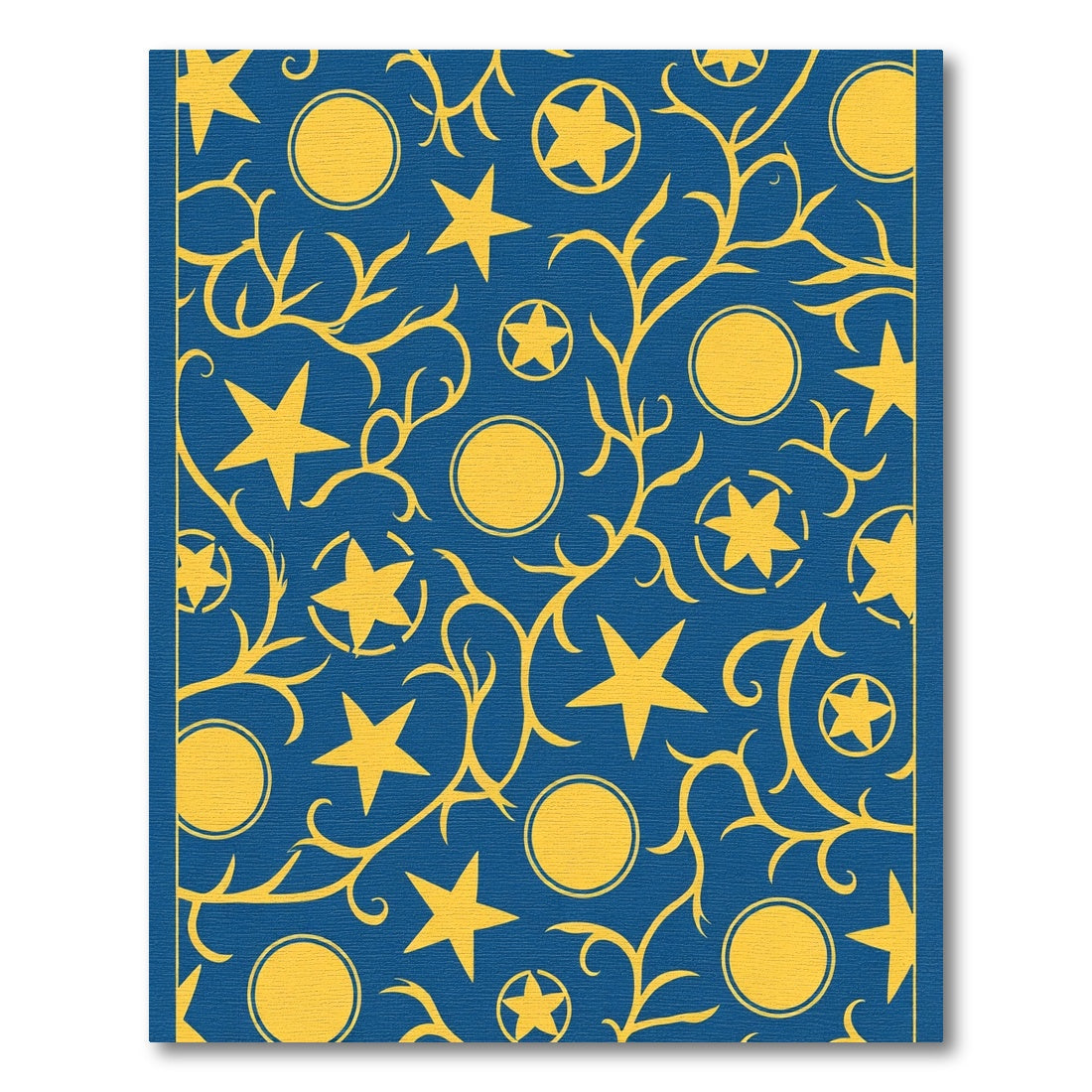 Golden Star Circles Vine Rug