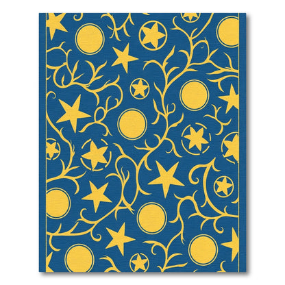 Golden Star Circles Vine Rug